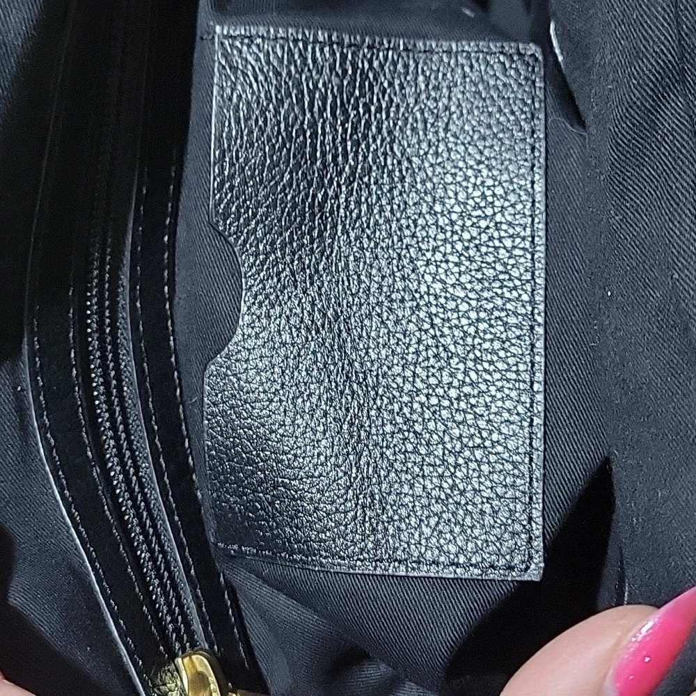 Rachel by Rachel Roy Black Leather Handle Bag with Wristlet with Removable Strap - Picture 8 of 11